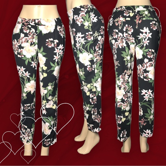 Ellane Rose Black Multicolour Floral Pants Size XS - Picture 5 of 16
